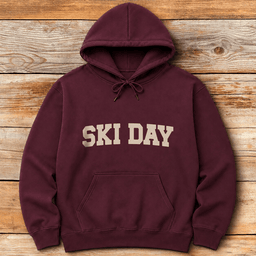 Ski Day Navy Hoodie Gift For Skier