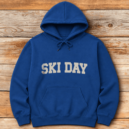 Ski Day Navy Hoodie Gift For Skier