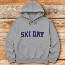 Ski Day Navy Hoodie Gift For Skier