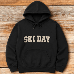 Ski Day Navy Hoodie Gift For Skier