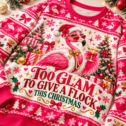 Personalized Too Glam To Give A Flock This Christmas Flamingo Hoodie Gift For Flamingo Lover