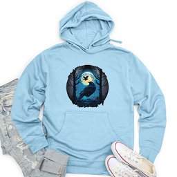 Aqua Moon Raven Unisex Midweight Hoodie