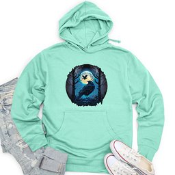 Aqua Moon Raven Unisex Midweight Hoodie