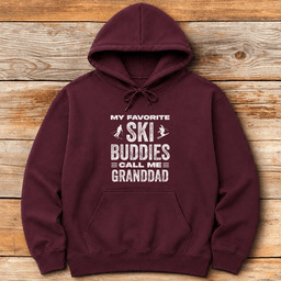 Ski Buddy Granddad Hoodie Gift For Skier