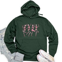 Dancing Pink Skeletons Unisex Midweight Hoodie
