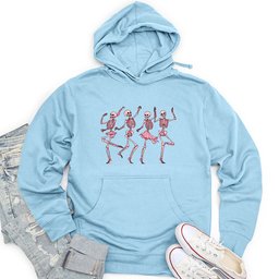 Dancing Pink Skeletons Unisex Midweight Hoodie