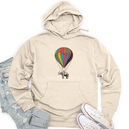 Elephant With Air Balloon Unisex Midweight Hoodie