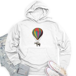 Elephant With Air Balloon Unisex Midweight Hoodie