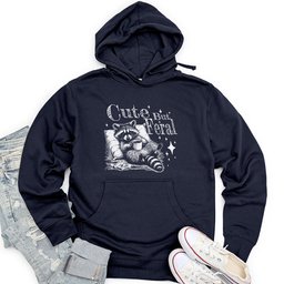 Cute But Feral Raccoon with Coffee Unisex Midweight Hoodie