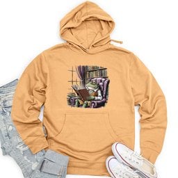 Frog Reading Book Unisex Midweight Hoodie