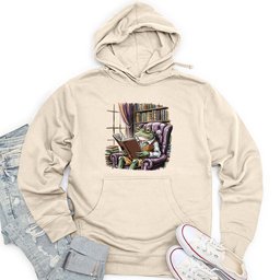 Frog Reading Book Unisex Midweight Hoodie