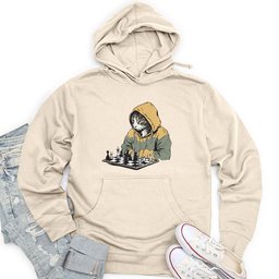 Cat Playing Chess Unisex Midweight Hoodie