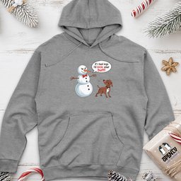 Funny Dog and Snowman Unisex Midweight Hoodie