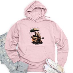 Bear in Rain Unisex Midweight Hoodie