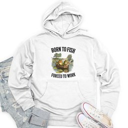 Born to Fish, Forced to Work Unisex Midweight Hoodie