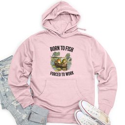 Born to Fish, Forced to Work Unisex Midweight Hoodie