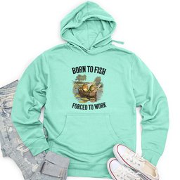 Born to Fish, Forced to Work Unisex Midweight Hoodie