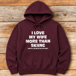 Wife Over Skiing Hoodie Gift For Skier