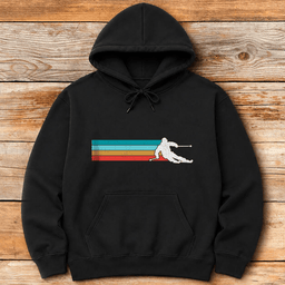 Vintage Ski Line Silhouette Hoodie Gift For Skier