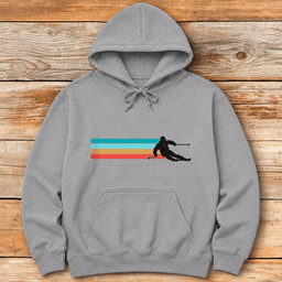 Vintage Ski Line Silhouette Hoodie Gift For Skier