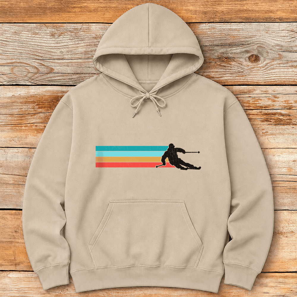Vintage Ski Line Silhouette Hoodie Gift For Skier