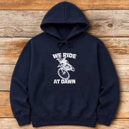 We Ride At Dawn Bike Hoodie Gift For Skier