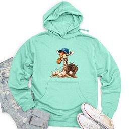Giraffe Baseball Mitt Unisex Midweight Hoodie