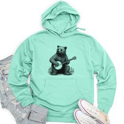 Bear Playing Banjo Unisex Midweight Hoodie