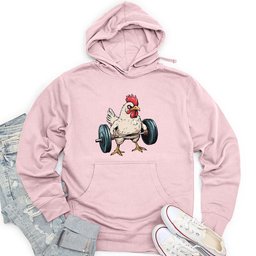 Dumbbelling Chickens Unisex Midweight Hoodie