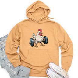 Dumbbelling Chickens Unisex Midweight Hoodie