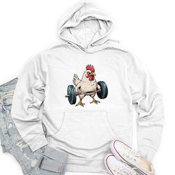 Dumbbelling Chickens Unisex Midweight Hoodie