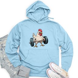 Dumbbelling Chickens Unisex Midweight Hoodie