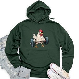 Dumbbelling Chickens Unisex Midweight Hoodie