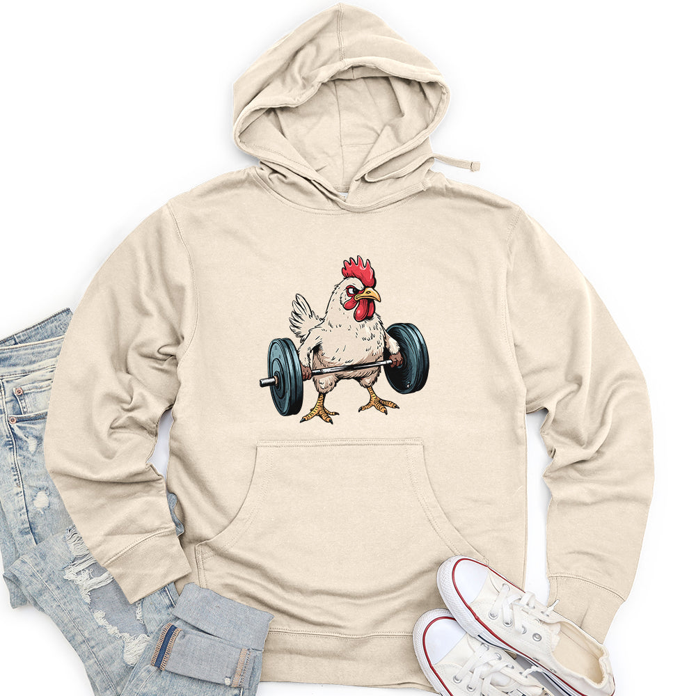 Dumbbelling Chickens Unisex Midweight Hoodie
