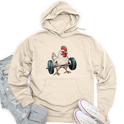 Dumbbelling Chickens Unisex Midweight Hoodie