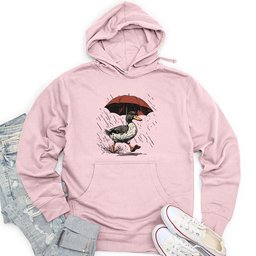 Duck Running Holding Umbrella Unisex Midweight Hoodie