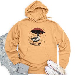 Duck Running Holding Umbrella Unisex Midweight Hoodie