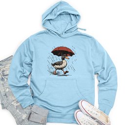 Duck Running Holding Umbrella Unisex Midweight Hoodie