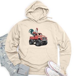 Chicken Monster Truck Unisex Midweight Hoodie