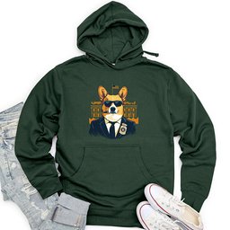Corgi Secret Service Unisex Midweight Hoodie