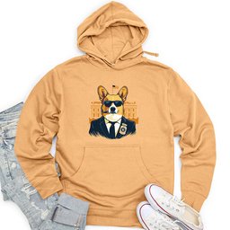 Corgi Secret Service Unisex Midweight Hoodie