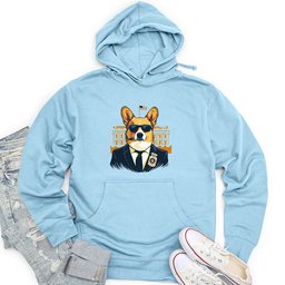 Corgi Secret Service Unisex Midweight Hoodie