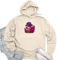 Funny Flamingo Unisex Midweight Hoodie