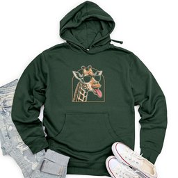 Giraffe Sticking Her Tongue Out Unisex Midweight Hoodie
