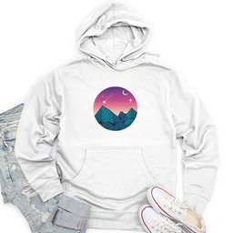 Geometric Mountain Landscape Unisex Midweight Hoodie