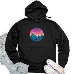 Geometric Mountain Landscape Unisex Midweight Hoodie