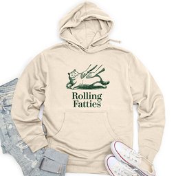 Funny Cat Rolling Fatties Cat Unisex Midweight Hoodie