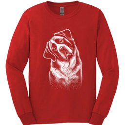 Saint Bernard Tilted Dog Long Sleeve Shirt Gift For Dog Lover
