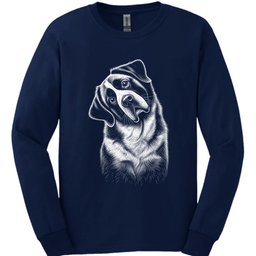 Saint Bernard Tilted Dog Long Sleeve Shirt Gift For Dog Lover