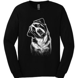 Saint Bernard Tilted Dog Long Sleeve Shirt Gift For Dog Lover